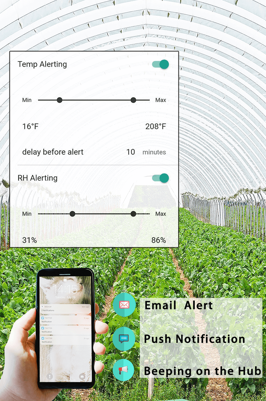 instant alert in greenhouse