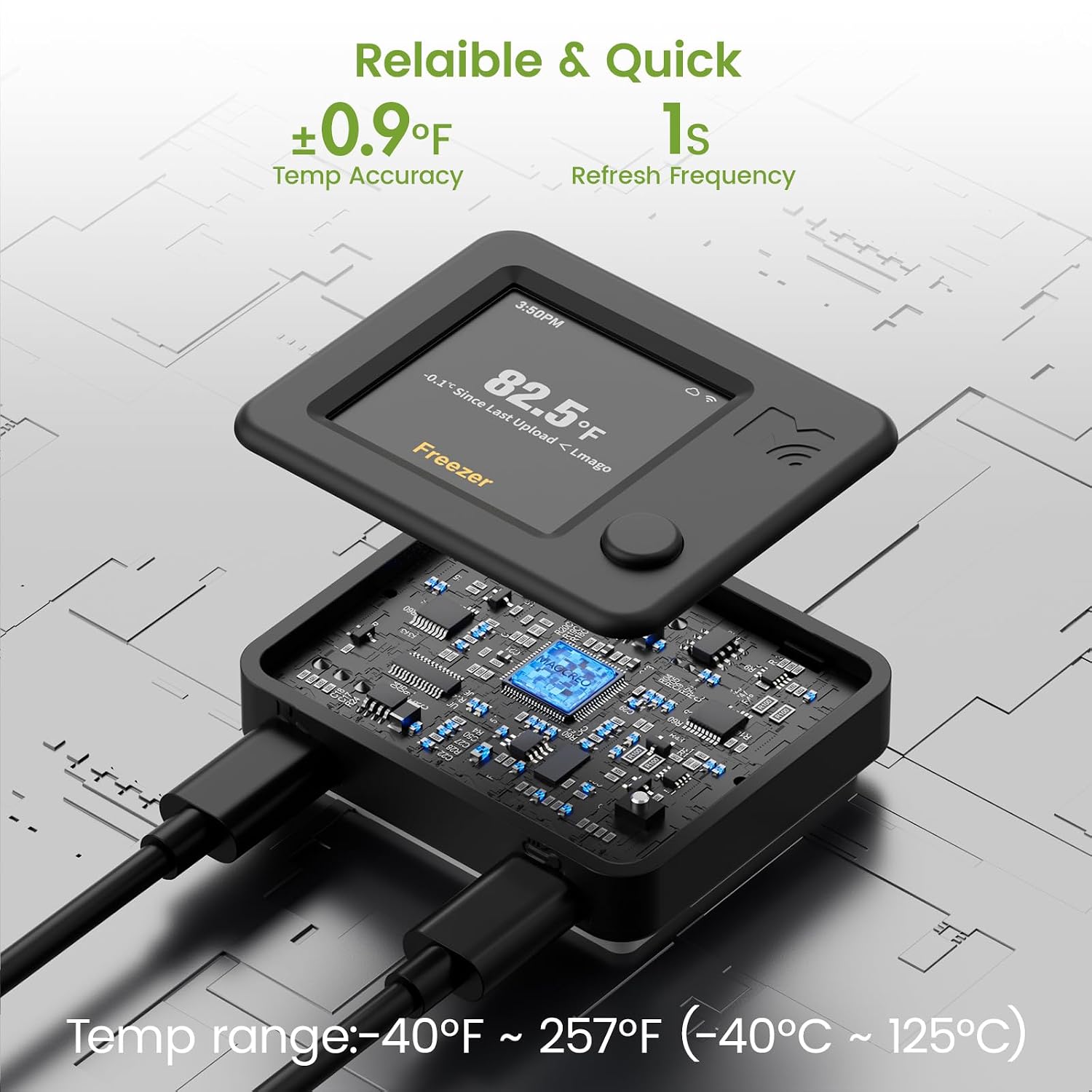 NS1 ±0.9°F accuracy fast response and -40°F to 257°F probe range