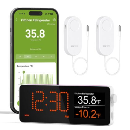MOCREO H5Lite-MS2D WiFi freezer thermometer kit with screen hub and two MS2 sensors