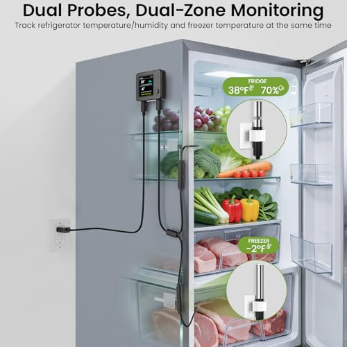 NS3 dual-probe monitoring for refrigerator and freezer temperature zones