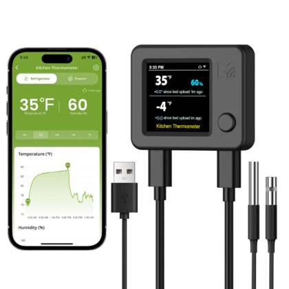 MOCREO NS3 WiFi fridge and freezer thermometer hygrometer with dual probes